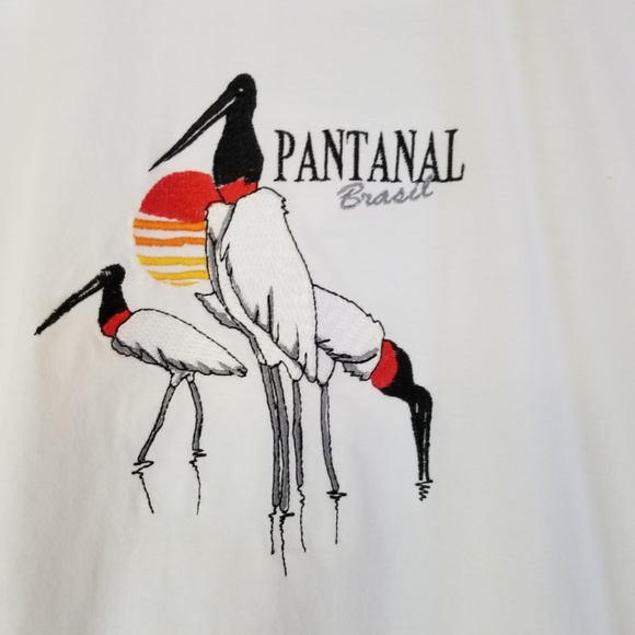 Brasil Heavily Embroidered Panatal Cranes Sz L - Picture 2 of 7